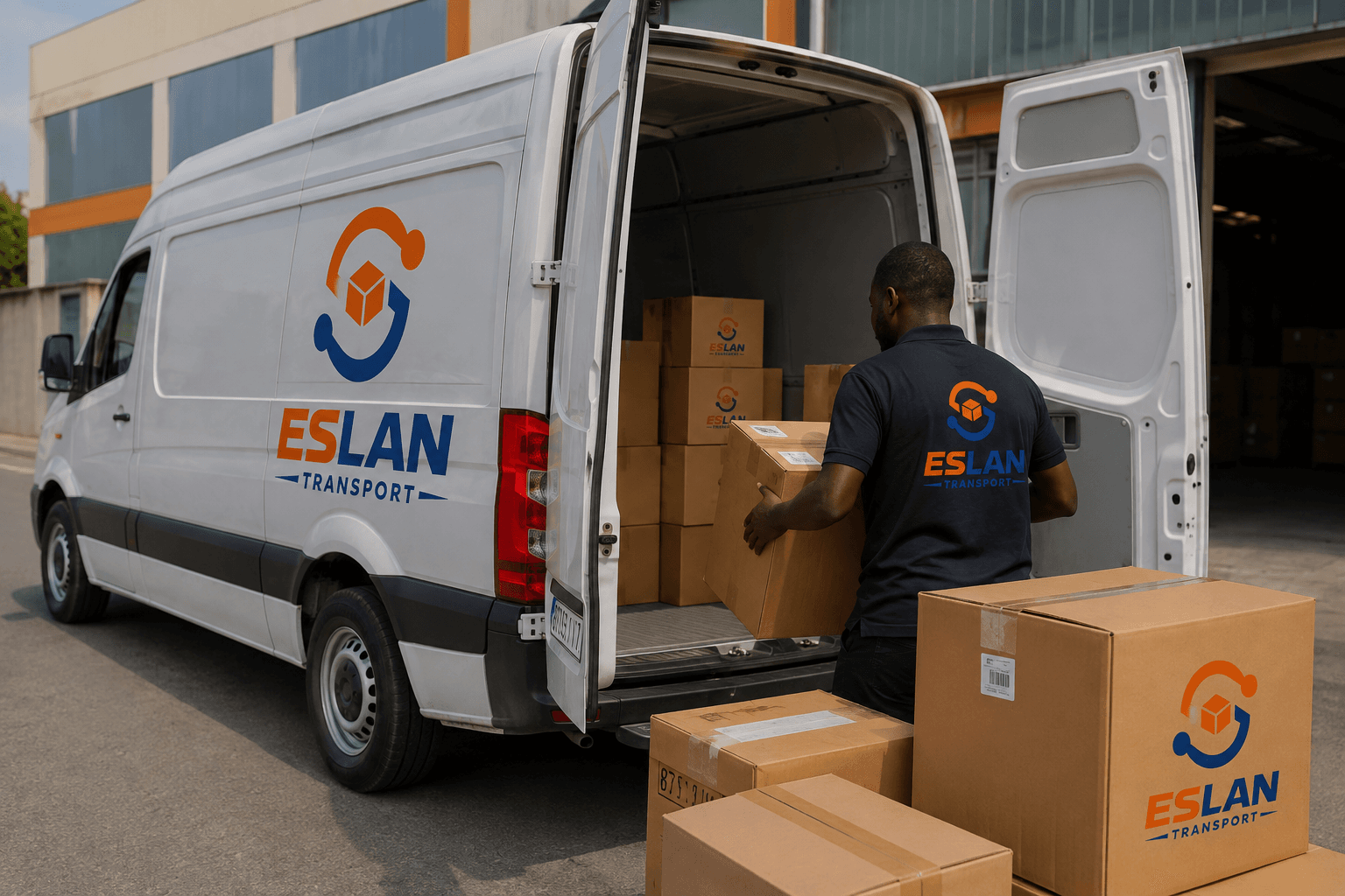 Chargement d'une camionnette Eslan Transport